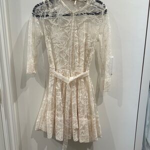 Maje Cream Lace Dress